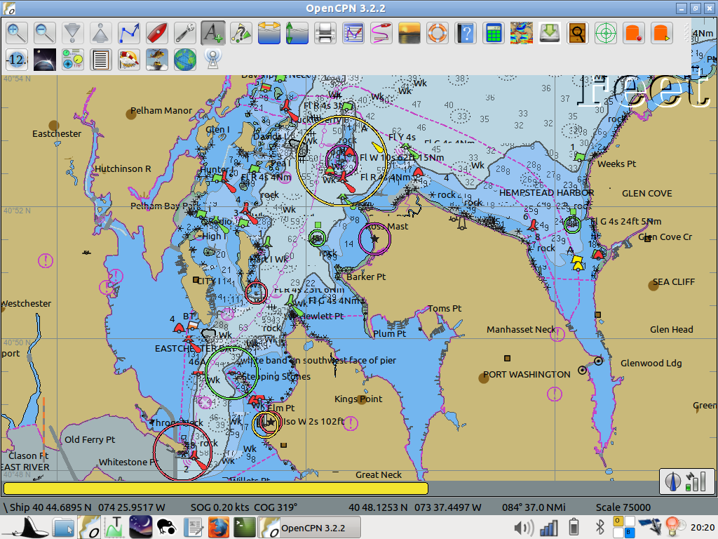 opncpn screenshot of maps loaded for surrounding area